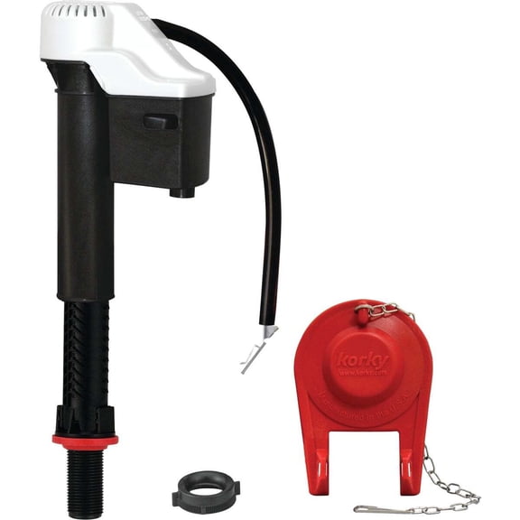 Korky QuietFILL Fill Valve and Standard 2-Inch Rubber Toilet Flapper Kit (818BP)
