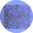 thumbnail image 1 of Ahgly Company Indoor Round Oriental Blue Industrial Area Rugs, 3' Round, 1 of 4