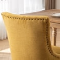thumbnail image 5 of PORKISS Dining Chairs Set of 2, Thickened Fabric Chairs with Solid Wood Legs, Modern Upholstered Dining Chairs, Golden Yellow, 5 of 12