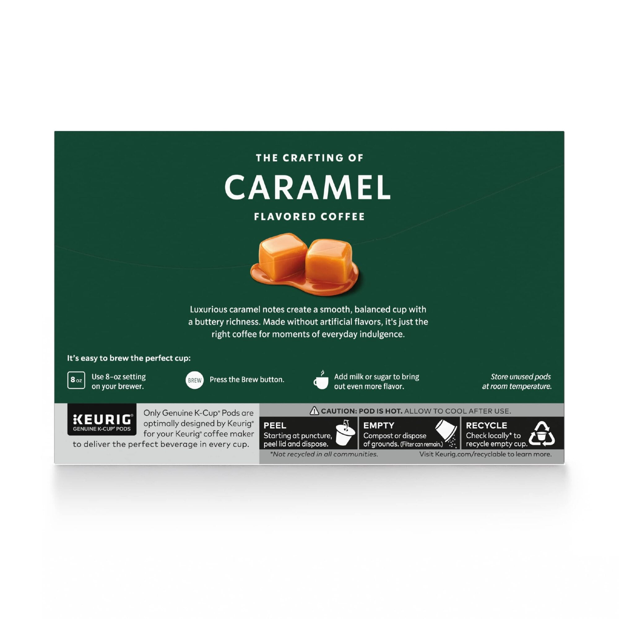 Starbucks Flavored K-cup Coffee Pods for Keurig Brewers, Caramel (Pack of 4)