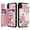 Pink Rose, variant on TECH CIRCLE For iPhone 12 Pro/12 6.1" Wallet Case with Card Holder,PU Leather Kickstand Flower Case Magnetic Clasp Kickstand Shockproof Protective Cover for Apple iPhone 12 Pro / 12 6.1",Flower Vine