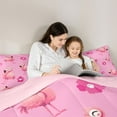 thumbnail image 5 of Homewish Cartoon Cute Flamingo Full Size Comforter Sets, Watercolor Cherry Blossoms Bedding Comforter Set, Teens Kids Boys Girls Reversible Bedding Sets, Super Cozy Room Decor, 3 Pieces, 5 of 8