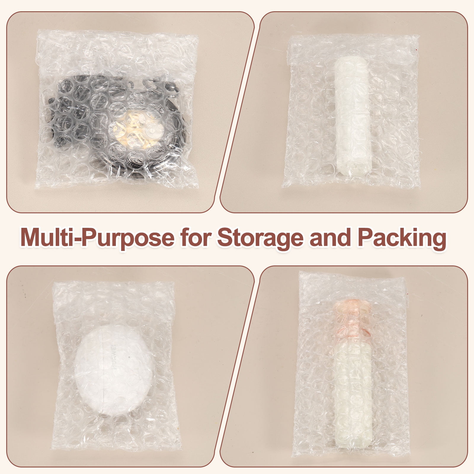 Uxcell Clear Self Sealing Bubble Bags, (2x2.8 Inch) (200 Pcs), Lightweight Economic Bubble Wrapping Pouches Double Walled Pouches Cushioning, Suit for - Mailing Shipping/Packaging/Storage