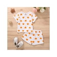 thumbnail image 3 of Biekopu 2Pcs Toddler Summer Outfit, Heart Print O-Neck Short Sleeves T-Shirt + Elastic Shorts for Girls, Boys, 6 Months to 4 Years, 3 of 9
