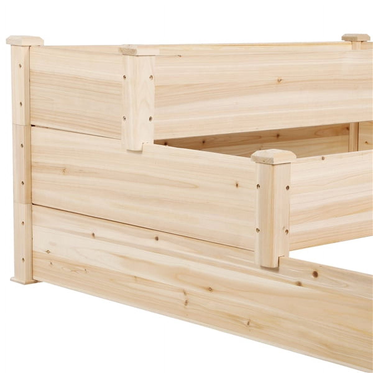 Alden Design 3 Tier Wood Raised Garden Bed Wood Elevated Flowers Vegetables Planter