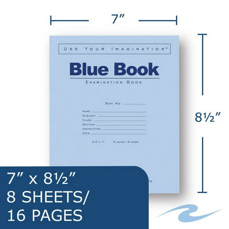 Blue Hardcover Blank Book, White Pages, 11H X 8-1/2W Portrait, 14  Sheets/28 Pages