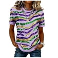 thumbnail image 1 of Tops de Cuello Redondo para las Mujeres de Moda Loose Fit Impresa Blusa de Manga Corta con Tela Suave, Casual Casual Camiseta para Uso Diario en Casa O Trabajo, 1 of 6