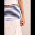 thumbnail image 4 of Falda Larga Plisada de Rayas Contrastantes para Mujer, Cintura Alta XL, 4 of 10