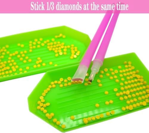 YNGLLC 94PCS 5D Diamond Art Painting Tools and Accessories Kits,with 20 Plastic Diamond Trays,20pcs Glue Clay,20 Diamond Art Painting pens,Non-Slip Clips,tweezer,and Diamond Crreection