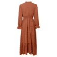 thumbnail image 4 of WILLBEST Robes Florales d'Automne pour Femmes Automne 2024 Manches Longues Col en V à Pois Robe Longue Boho Taille Haute Robe à Volants, 4 of 4