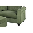 thumbnail image 3 of Roe 3pc Sectional Sofa Set w Chaise, Ottoman, 2 Pillows, Green, 3 of 3