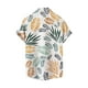 thumbnail image 2 of Camisas Para Hombre Manga Larga Regular Fit Camisa de manga corta con estampado digital 3d de ocio de tendencia de moda de playa de turismo de vacaciones de verano para hombres (Yellow, S), 2 of 4