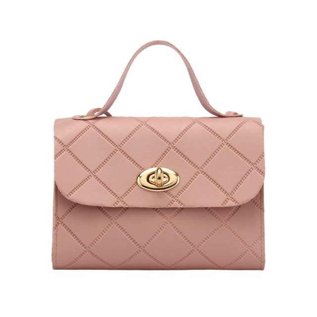 Bolso cuadrado pequeño con rayas rombal, bolso de mano para mujer, bolso pequeño portátil coreano, bolso de moda
