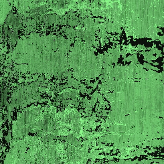 Ahgly Company Indoor Square Oriental Emerald Green Industrial Area Rugs, 5' Square