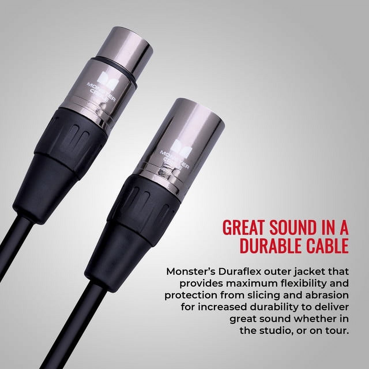 Monster Prolink Monster Classic Microphone Cable - Silver contact XLRs, 6ft. - Speak-On plugs
