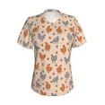 thumbnail image 5 of Zufioo Funny Chicken Print Women's Classic V-neck T-shirt, V-neck Short-sleeved Tops Home Wear, Suitable for Daily Life, Work, Outdoors-Medium, 5 of 8