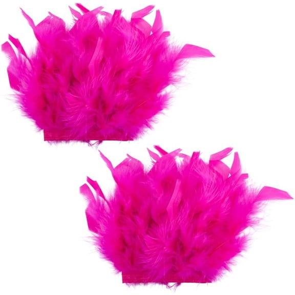 2pcs Feather Slap Bracelet Women's Feather Wrist Cuffs Gothic Arm Band Bracelet Wristband Gloves Wrist Decoration for Carnival Cosplay