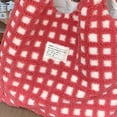 thumbnail image 2 of Bolso Tipo Chaleco Terciopelo Tipo Gofre Bolso Mano Gran Capacidad para Ir Al Bolso Sencillo para Clase Estudiante Rojo, 2 of 6
