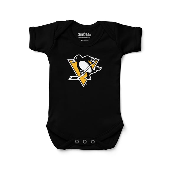 Newborn & Infant Chad & Jake Black Pittsburgh Penguins Primary Logo Bodysuit