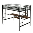 thumbnail image 4 of Full Loft Bed With Desk and Shelf, Space Saving Design, Black, 4 of 9