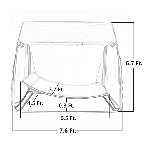Abba Patio Outdoor Canopy Cover Hanging Swing Hammock With Mosquito Net 7 6x4 5x6 Ft Chocolate Com Abba Patio Outdoor Canopy Cover Hanging, Patio Outdoor Canopy Cover Hanging Swing Hammock With A Mosquito Net