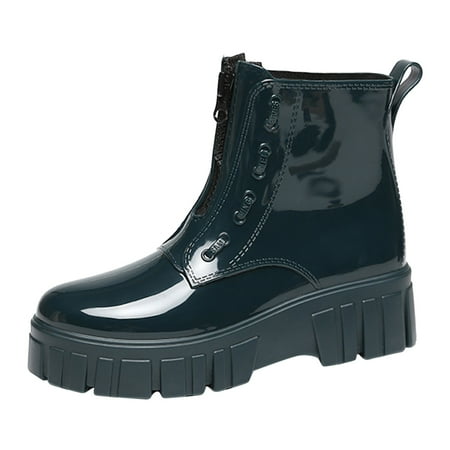 

NOKIO Women S Stylish Winter Waterproof Ankle Booties Waterproof Rubber Ankle Rain Shoes For Women Lady Shoes Punk Style Snow Boots Women Non Slip Socks Inside Rain Boots Outdoor Rubber Water Shoes