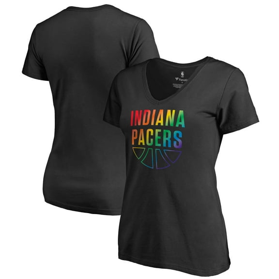 Women's Black Indiana Pacers Team Pride Wordmark V-Neck T-Shirt