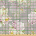 thumbnail image 2 of Ambesonne Peony Fabric by the Yard Upholstery, Delicate Floral Scene Print, 1 Yard, Pale Lilac Mustard, 2 of 5
