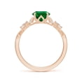 thumbnail image 2 of ANGARA Lab Grown 1.5 Ct Pear Emerald Engagement Ring with Leaf Motifs for Women in 14K Rose Gold (Size-9x7mm) | May Birthstone, Anniversary, Jewelry Gift for Women | Lab-Grown Emerald Ring, 2 of 9