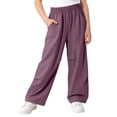 thumbnail image 2 of NAISIBABY Kids Girls Pants, Elastic Waist Quick Dry Summer Lightweight Straight Leg Sports Outdoor Pants Purple Size 4, 2 of 9