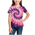 thumbnail image 4 of Ashirexll T-Shirts pour Filles à Manches Courtes Imprimés Col Rond Demi-Manches Haut pour Enfants Décontracté Polyvalent, 4 of 5