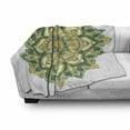 thumbnail image 3 of Mandala Soft Flannel Fleece Throw Blanket, Style Dahlia Petals Eastern Illustration Print, Cozy Plush for Indoor and Outdoor Use, 50" x 60", Fern Green Apricot, by Ambesonne, 3 of 6