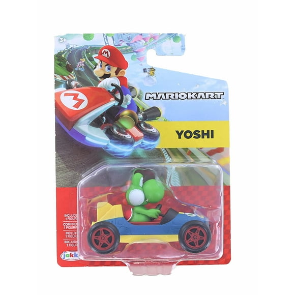 Mario Kart Jakks Nintendo Yoshi in Blue Mach 8 Vehicle 2.5 inch Figure