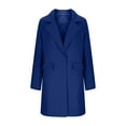 thumbnail image 4 of Fnooota Womens Blazer Jackets, Lapel Collar Open Front Casual Mid-length Work Business Blazers Blue Size XL, 4 of 6
