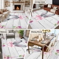 thumbnail image 5 of Large Area Rugs for Living Room Bedroom, Spring Easter 5'x8' Rug Washable Carpet Runner Indoor Outdoor, Watercolor Flowers Rabbits Ears Bow Wooden Gray Non Slip Floor Mats Rug for Kitchen, Bathroom, 5 of 8