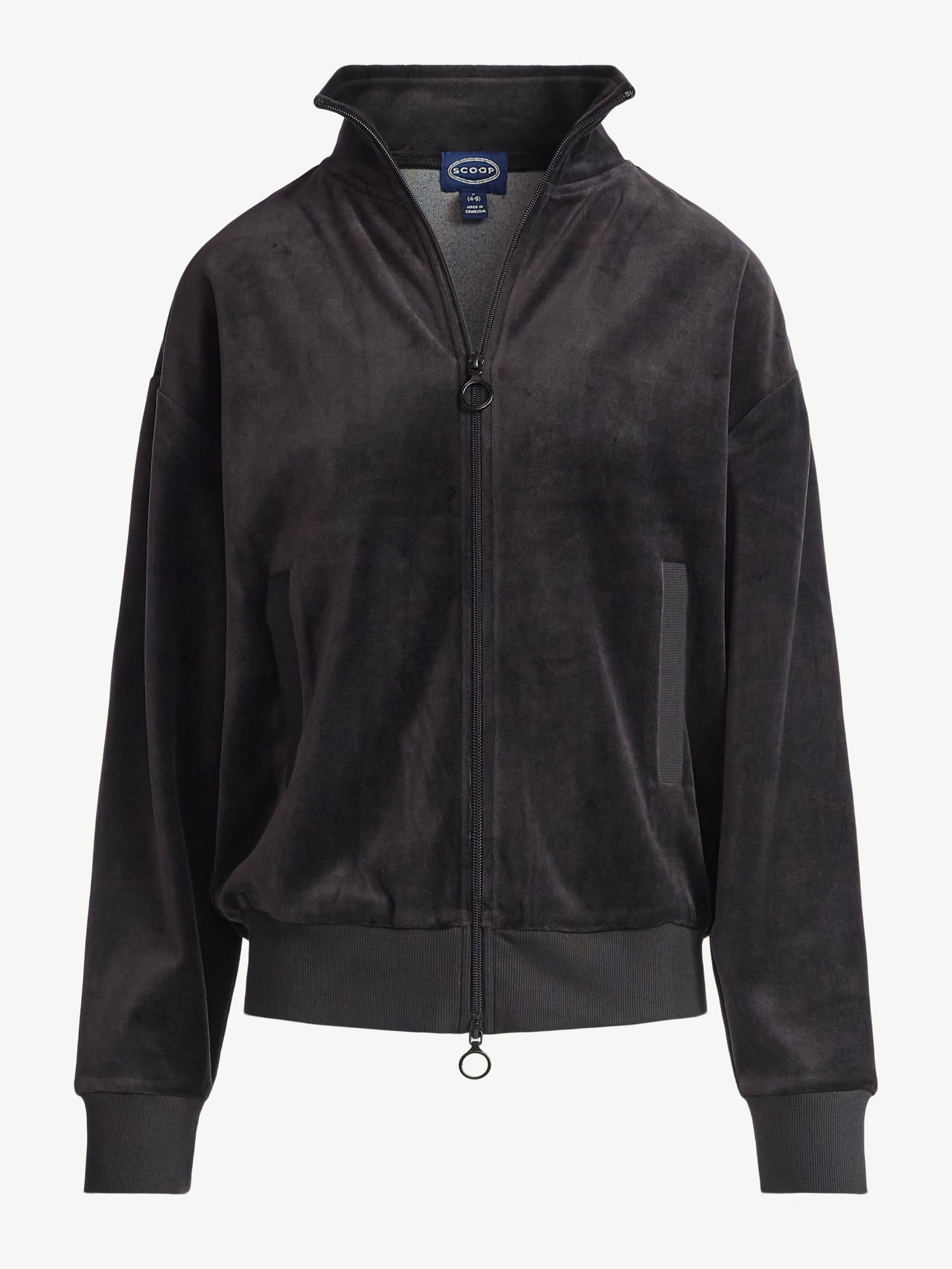 Scoop Women’s Velour Track Jacket, Lightweight, Sizes XS-XXL
