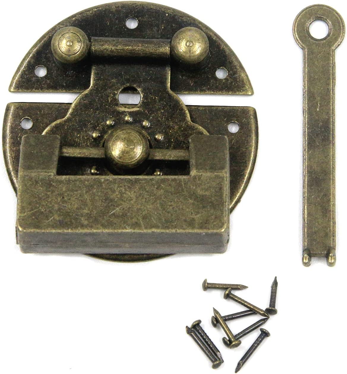 Antique Latch Hasp and Lock Decorative Round Latch Hasp