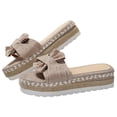 thumbnail image 1 of Sandalias Informales Sin Cordones Playa Verano para Mujer Cuñas Con Lazo Bohemio Plataforma Antideslizantes Aumento Interiores Y Exteriores, 1 of 7
