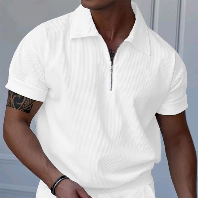Mefallenssiah T-Shirt Homme en Velours Côtelé à Manches Courtes Dédoublé Été T-Shirt Homme T-Shirt Homme