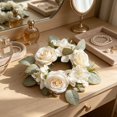 thumbnail image 5 of Wedding Rose Candle Rings Artificial Floral Wreaths With Green Leaves Flower Candle Rings Candleholders Garland For Pillar Centerpiece Party Table Decor, 5 of 5