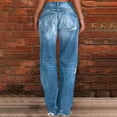 thumbnail image 4 of Straight Leg Jeans For Women Ripped Hem Low Waisted Jeans For Women, 4 of 4