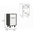 thumbnail image 6 of Smokey Oak/White 27” H Nightstand with Drawer & Cabinet Storage, 6 of 6