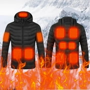 Abcnature Men's Active & Performance Shell Jackets Heated Jacket with Battery Pack Winter Outdoor Soft Shell Smart Electric Heating USB Coat Windproof