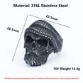 thumbnail image 6 of ZMY Home Stainless Steel Skull Ring with Bearded Skull and Headscarf Design (12), 6 of 7