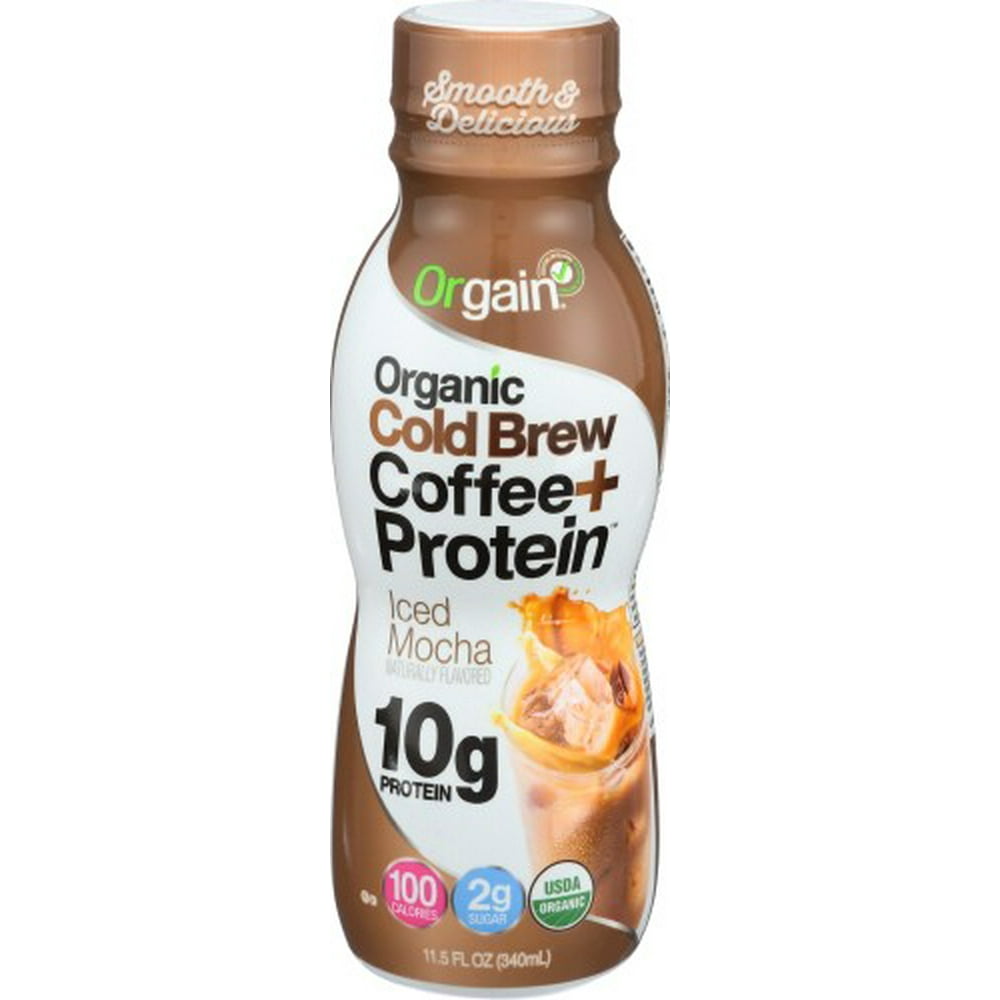 Orgain Organic ColdBrew Coffee Plus Protein, Iced Mocha, 11.5 Ounce, 12 Count