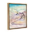 thumbnail image 4 of Stupell Industries Bird on Pastel Shore Animals & Insects Painting Brown Floater Framed Canvas Art Print Wall Art, 25 x 31, 4 of 10