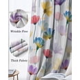thumbnail image 3 of Watercolor Flowers Blackout Curtains for Bedroom Living Room Darkening Curtains 90 Inch Spring Floral Plants Country Black Out Window Curtain Privacy Window Treatment Grommet Drapes 52"x90"x2, 3 of 9