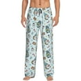 thumbnail image 2 of Picia Winter Wonderland Light Blue Mens Soft Woven Cotton Elastic Waistband Sleep Pajama Pant Lounge Sleep Pant With Pockets And Drawstring-Medium, 2 of 9