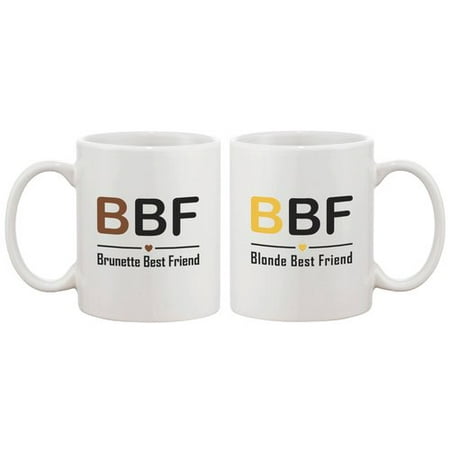 365 Printing Inc Brunette Best Friend and Blonde Best Friend 2 Piece Coffee Mug
