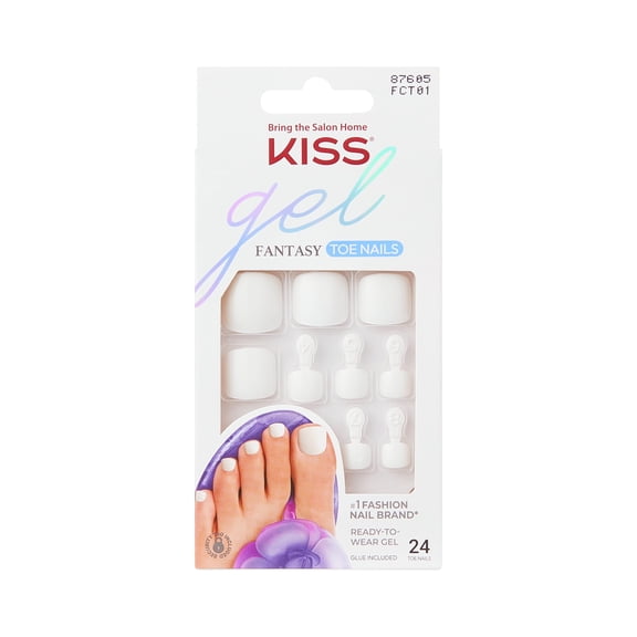 KISS Gel Fantasy Toe Fake Nails, 27 Ea